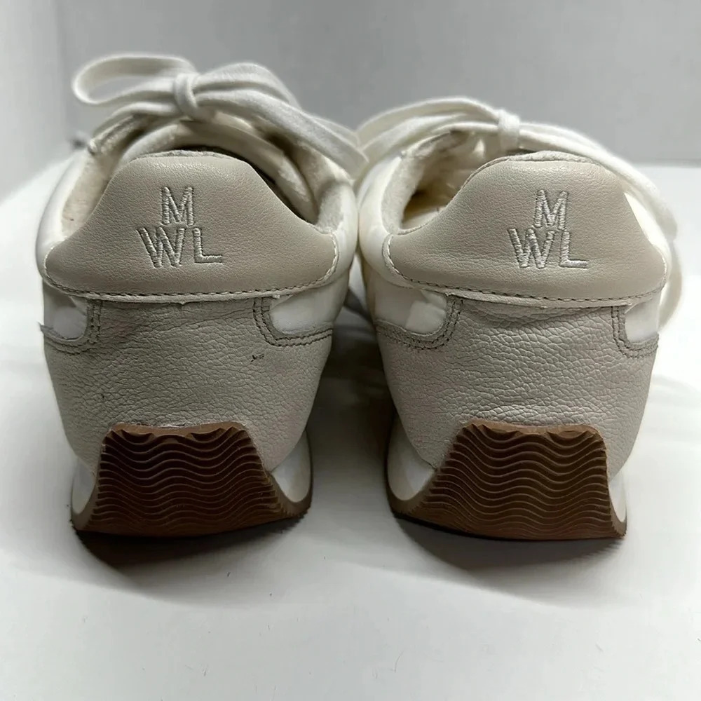 Madewell League Sneakers Shoes Lace Up Athletic Washed Nubuck Cloud Linen 9.5 - Picture 7 of 12